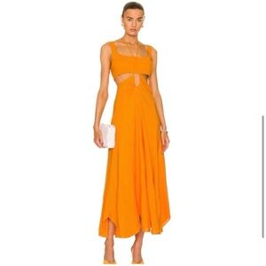 Orange linen Cult Gaia dress